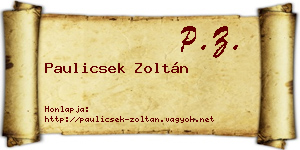 Paulicsek Zoltán névjegykártya