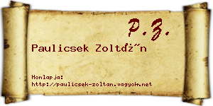 Paulicsek Zoltán névjegykártya