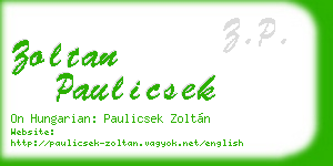 zoltan paulicsek business card